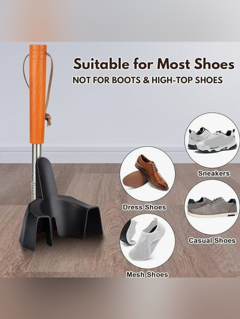 Men's And Wome's Shoe Insert Tool - Black/Orange